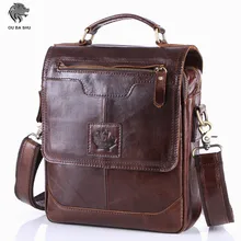 OU BA SHU 2016 Men’s Business Bag Brand Genuine Leather Male Vintage Shoulder Bags Luxury Leather Handbag Men Crossbody Bag
