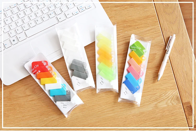 6 упаковок/лот многофункциональные скрепки для бумаги закладки красочные пластиковые скрепки памятная фотография клип индекс карты