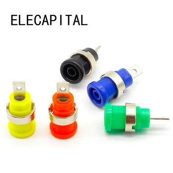 

5pcs Banana plugs black+red+blue+yellow+green banana female jack binding post wire connector mix colors
