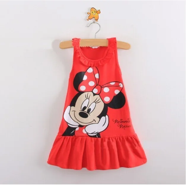 

Summer Minnie Tank Dress Girls Casual Children's Lotus Leaf Tank Top Dress