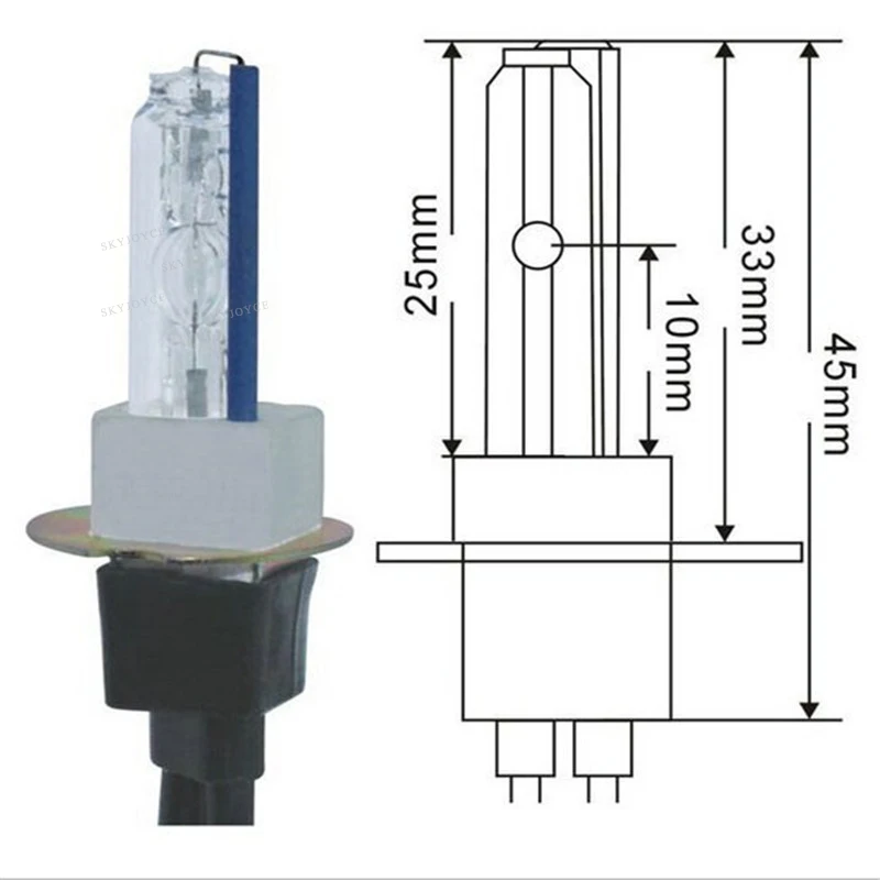 SKYJOYCE 1 пара 12 в 35 Вт 55 Вт H3C керамика HID лампы 3000 К желтый 4300 К 6000 К металлический держатель база H3C HID Лампы Автомобильные фары HID лампы
