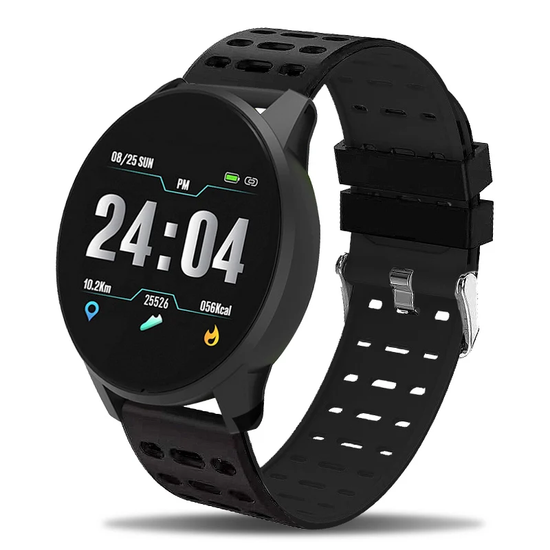 LIGE новые умные часы для мужчин, шагомер, пульсометр, монитор артериального давления, фитнес-трекер, фитнес-часы, умный браслет+ коробка - Цвет: Black