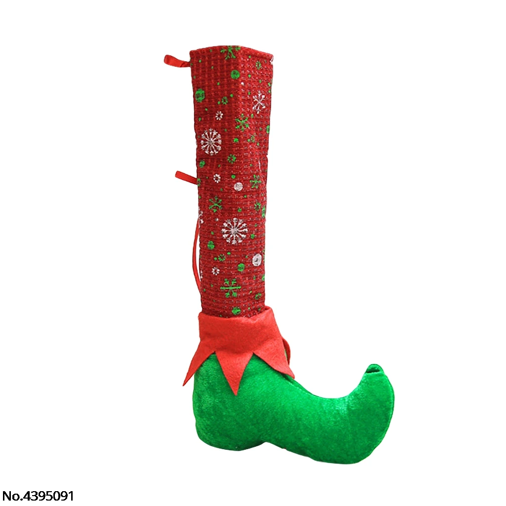 

halloween or christmas gift Chair Foot Socks Table Legs Cover Stocking Santa Boots Home Decoration halloween or christmas gift