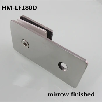 

square Stainless Steel mirrow finished 180 degree bathroom Glass Positioning Clamp Glass Partition HM-LF180D
