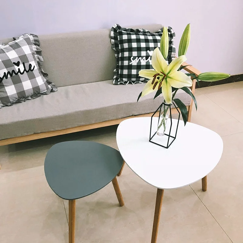 

2pcs Triangle Shape Side Table / Nordic Simplicity, Modern Designer Furniture, Minimalist Wooden Coffee Table, Tea Table