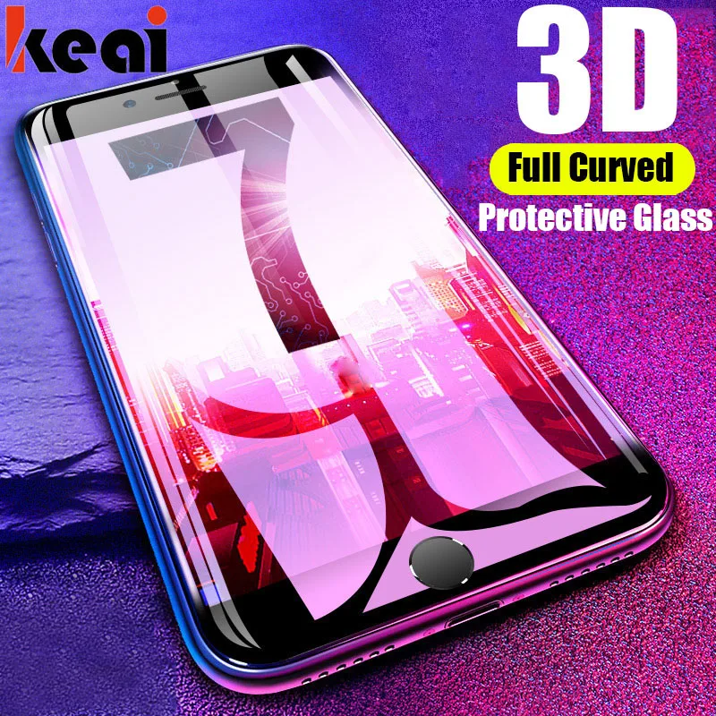 Goede 3D Volledige Cover Edge 9 H Gehard Glas Voor iPhone 7 8 6 Plus Screen Protector Film Voor Voor iPhone 6 6 s 7 Plus Beschermende Glas
