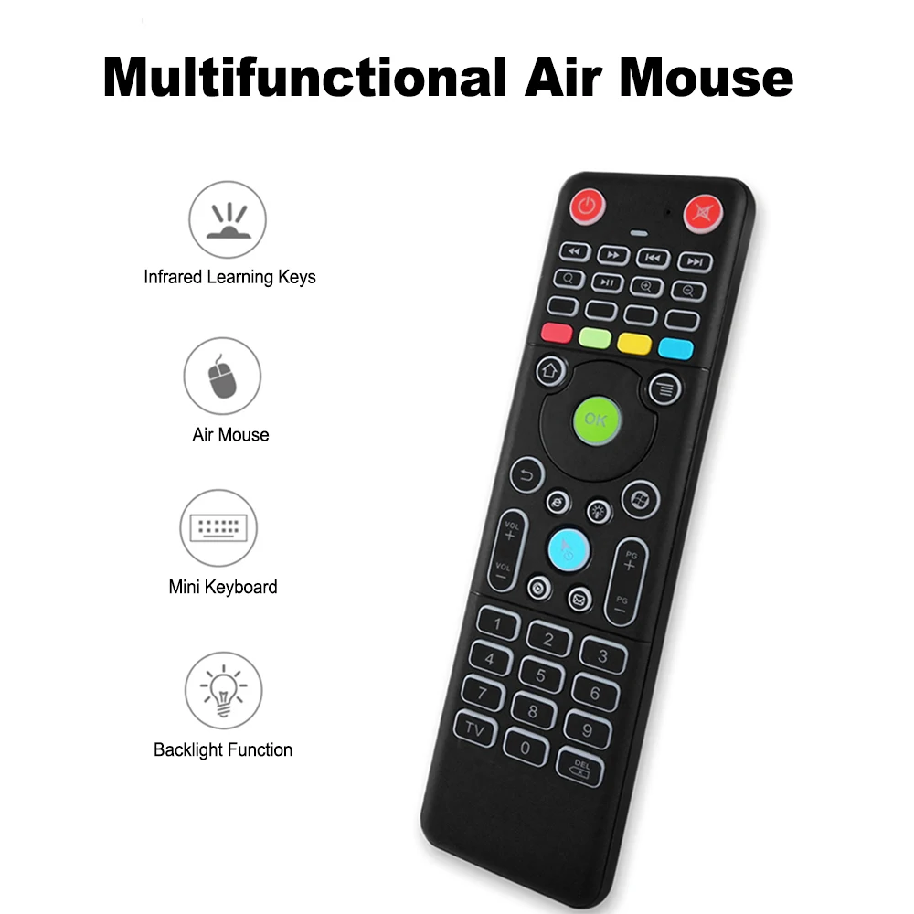 

TZ18 Backlight Air Mouse Wireless Mini Keyboard Double-side Handheld Remote Control 6-Axis Sensor Gyroscope for Android TV Box