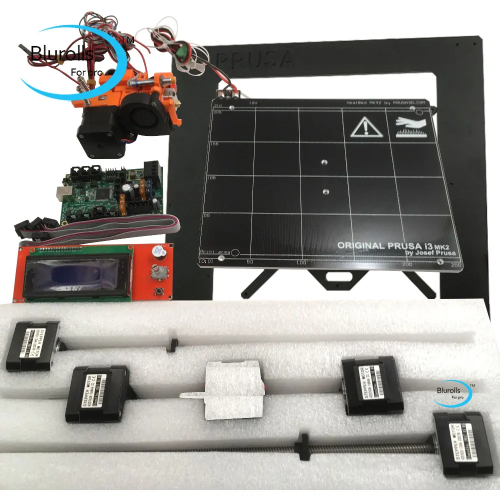 3D принтер Prusa i3 mk2/mk2s набор сделай сам с металлической рамой плата Mini Rambo 2004 a ЖК