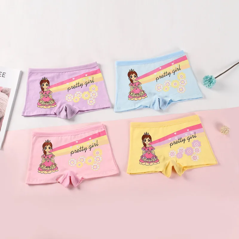 

4Pcs/lot Children Girls Cotton Panties for kids New Design lovely panty Child Underwear kid Boxer Briefs Panties soft