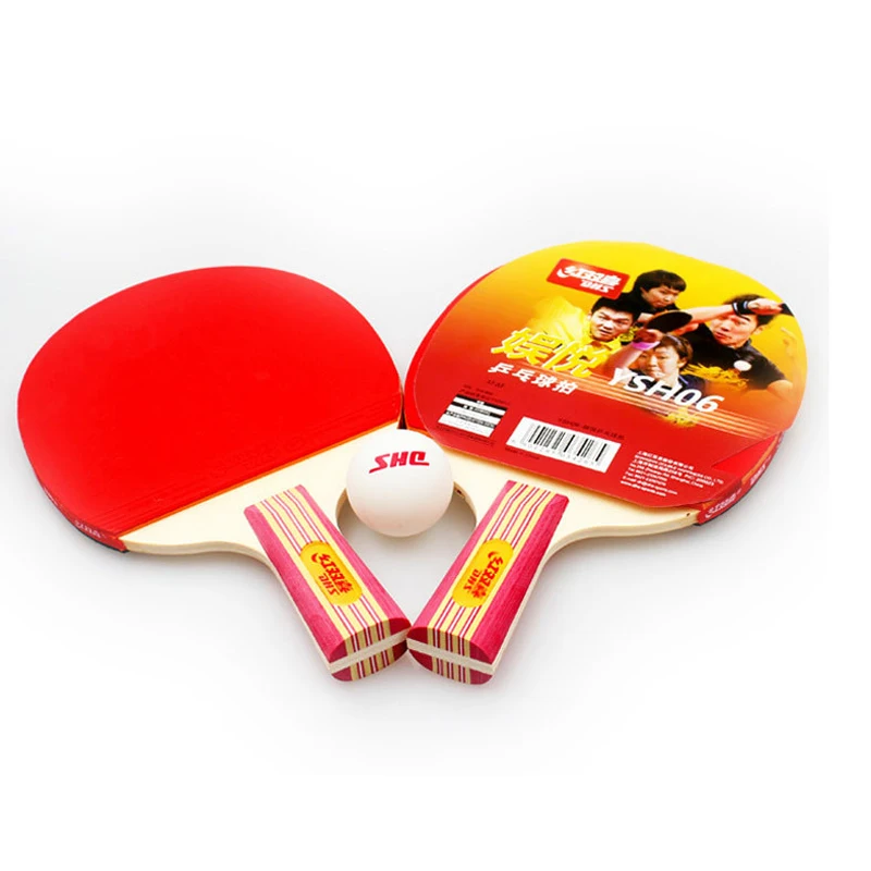 2 قطعة/الوحدة مضرب ترابيزة تنس مضرب طويلة مقبض قصير بينغ بونغ مضرب الجدف شفرة مع حقيبة مزدوجة الوجه البثور في