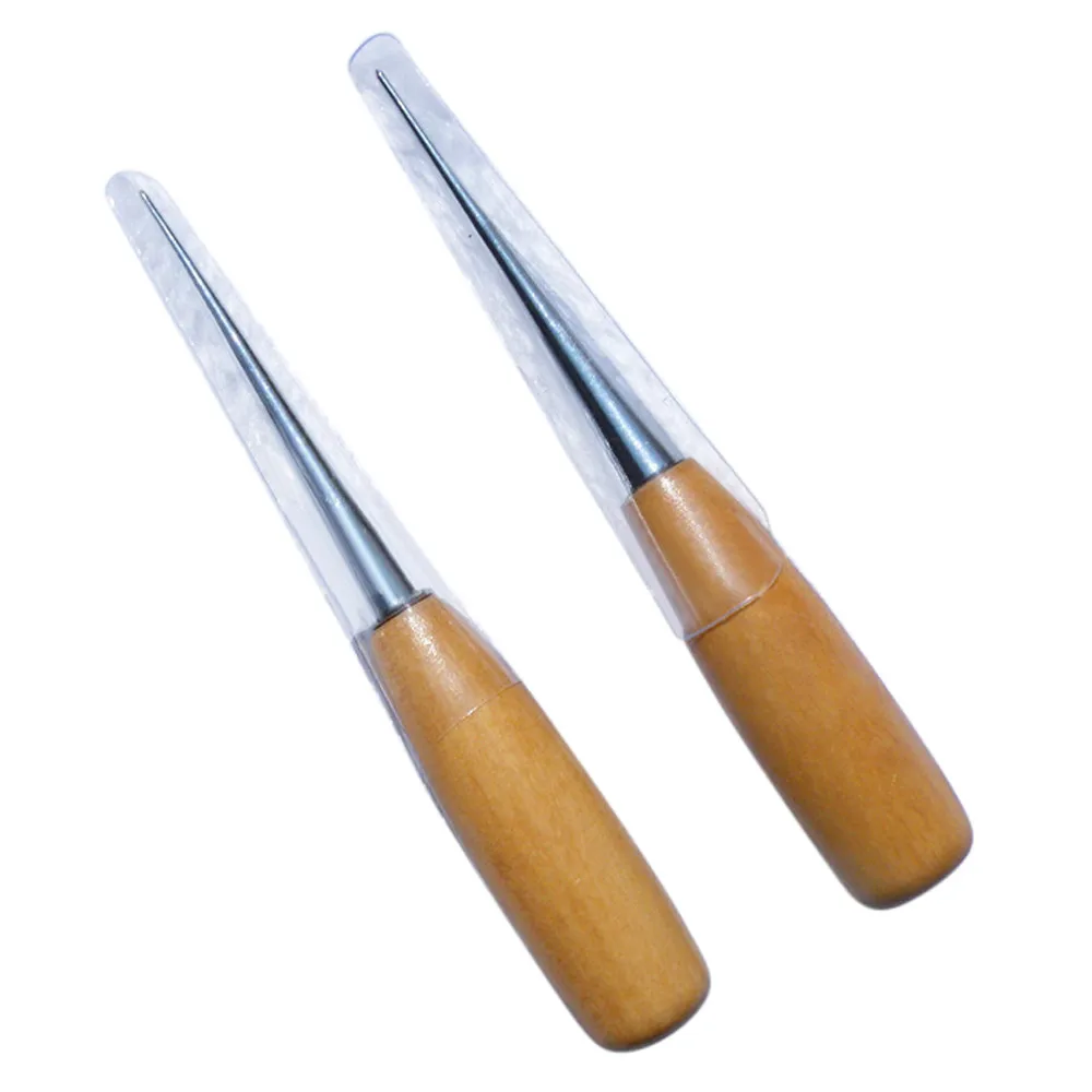 

Awl positioning drilling tool for leather puncher wooden handle DIY stitching DIY leather tool home