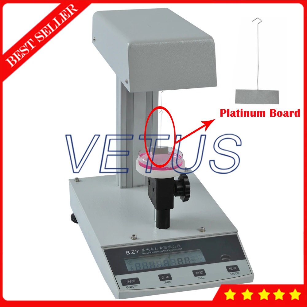 0 до 600mN/m Диапазон лаборатории автоматический поверхностного натяжения метр тестер с платиновой доска метод цифровой жидкости Tensiometer BZY-101