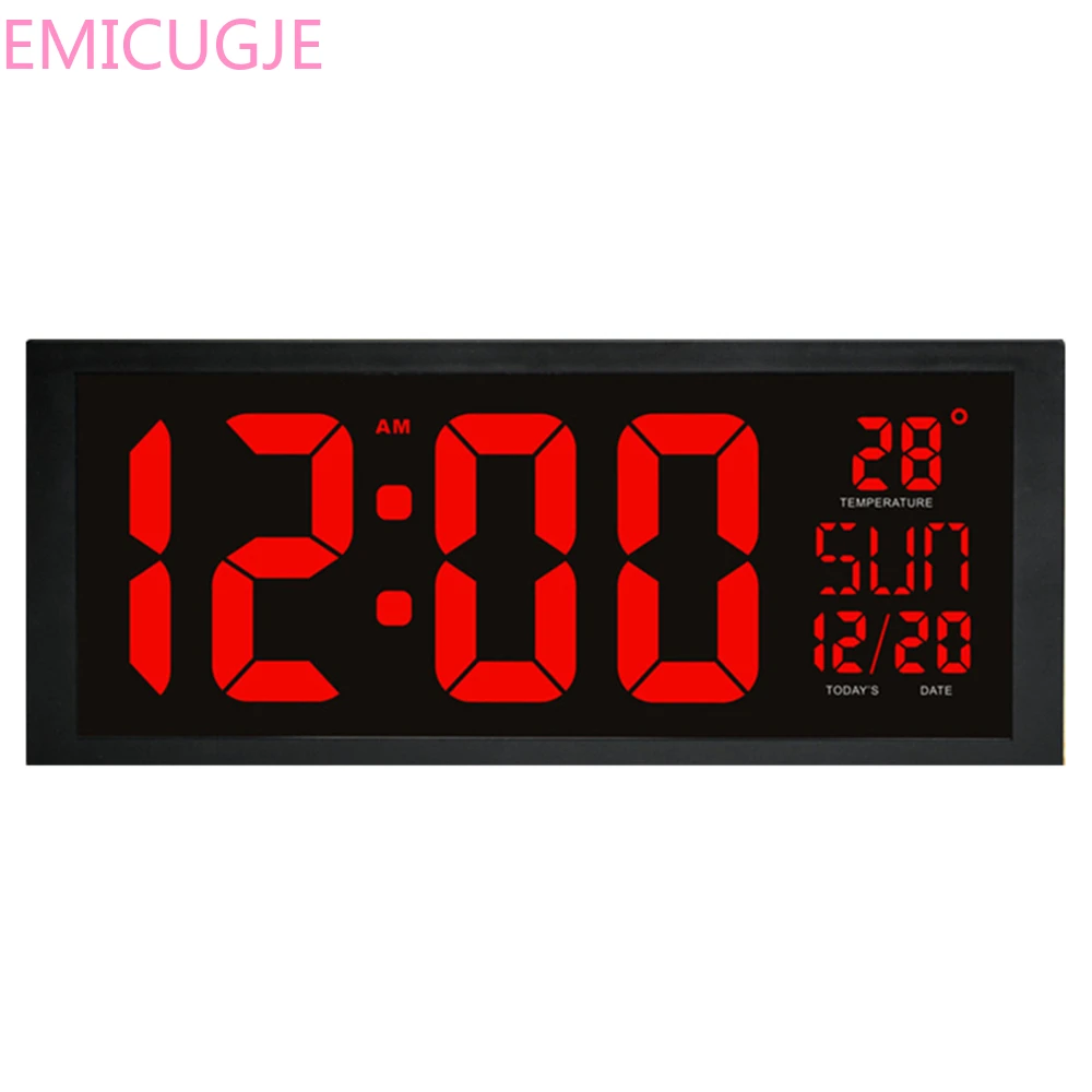 Памяти Функция часы Гостиная украшения настенные часы электронные светодиодный настенные часы с термометром большой Экран цифровые часы