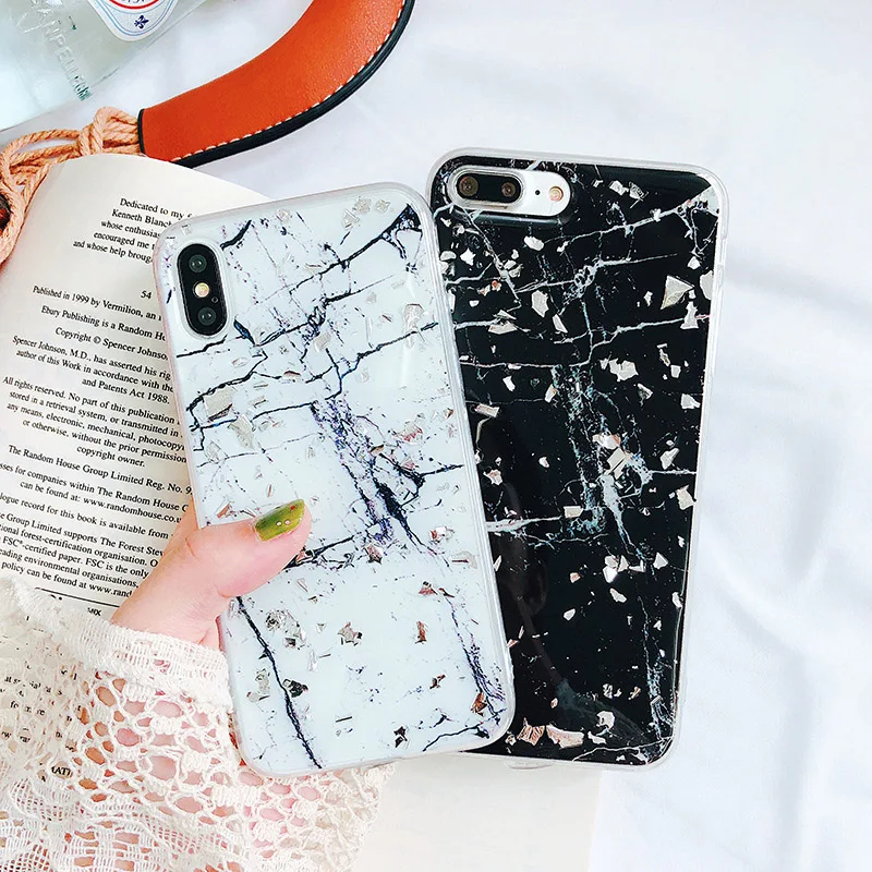 New Matte Anti-knock Phone Case For iPhone 7 8 Plus Soft IMD Marble Mobile Cases X Back Cover Telefone Caixa | Мобильные телефоны и