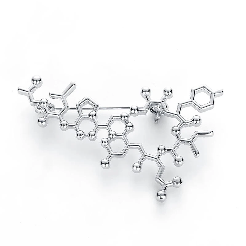 Трендовый значок окситоцин на лацкане, золотые, серебряные, розовые, золотые булавки и броши, медицинские ювелирные изделия для женщин и мужчин, аксессуары на булавке