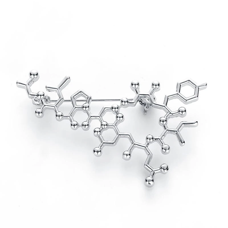 New Trendy Oxytocin Lapel Pin Badge Gold Silver Color Pins and Brooches Doctor Medical Jewelry Women Men Accessories | Украшения и