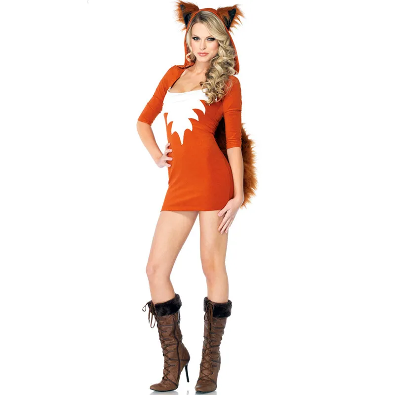 Взрослый Костюм лисы для косплея женские костюмы на Хеллоуин костюмы на карнавал нарядное платье украшение Navidad