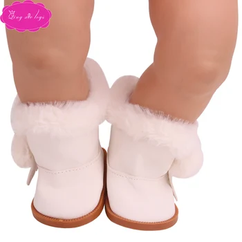 

Dolls shoes cute 3 color winter plush boots Baby toys fit American 18 inch Girls doll and 43 cm baby doll g207