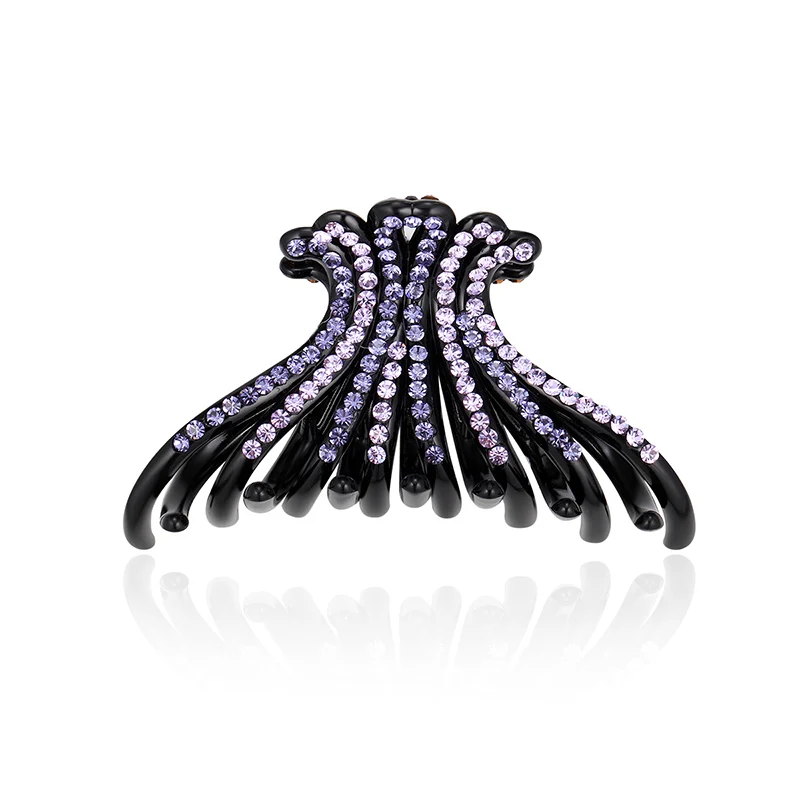 

CHIMERA Elegant Acrylic Hair Claw Purple Crystal Hair Crab Ponytail Clamp Barrette Pin Hair Jewelry Women Lady Bling Accessories