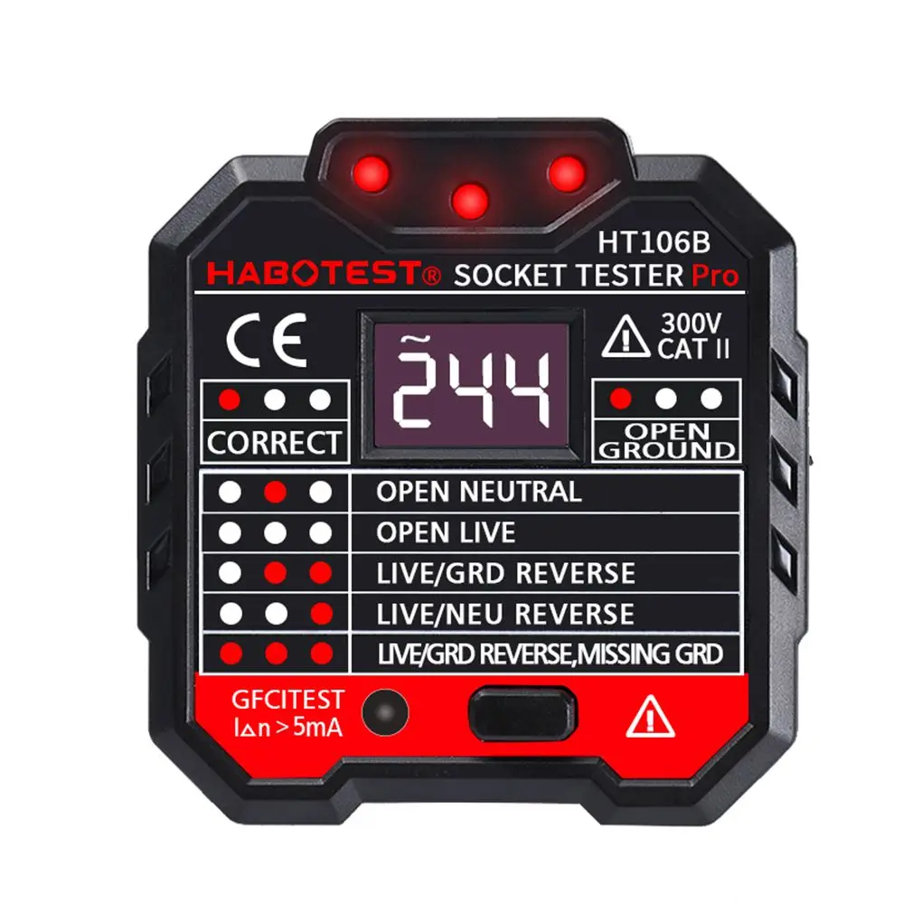 

Professional Automatic Electric Plug Portable Home Using Power Socket Wiring Tester Detectors