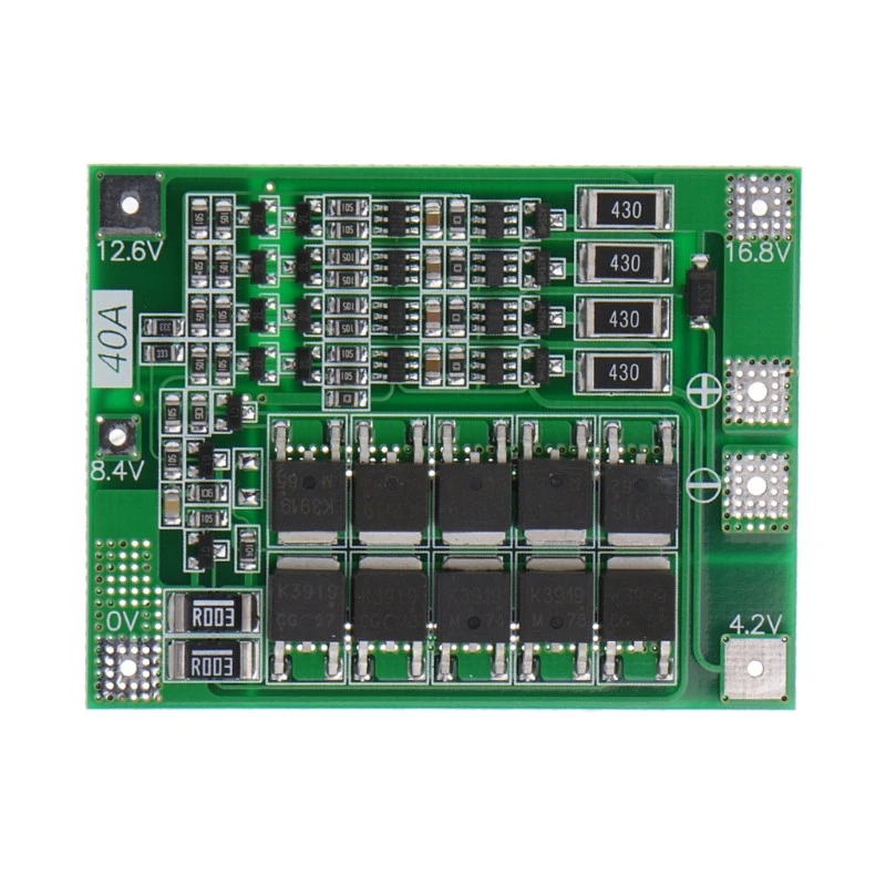 

4S 40A 18650 Lithium Li-ion Battery Charger Protection Board PCB BMS w/Balancer For Drill Motor 14.8V 16.8V Lipo Cell Module