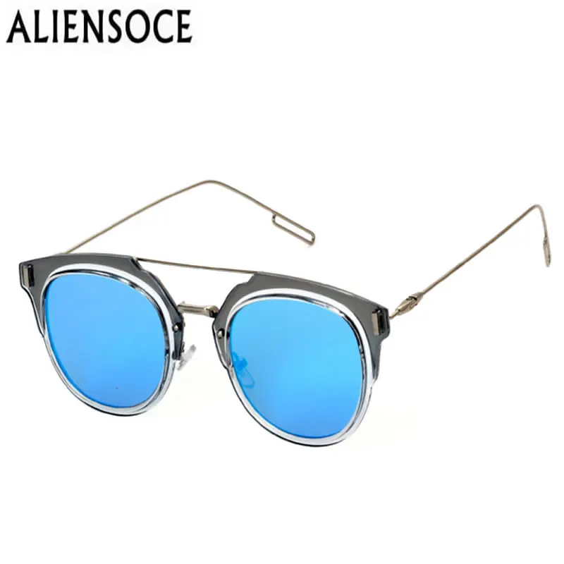 New Flat Mirror Round Sunglasses Men Royal Sunglas...