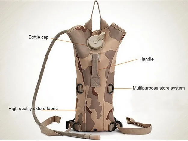 Топ тактика Мужчины Кемпинг военный Удобный мешок для воды холст кампус дорожный спортивный рюкзак верблюд с водой мочевого пузыря рюкзак