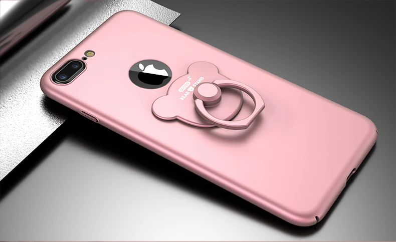 Ascromy For iPhone 7 Plus Case Bear Ring Holder 360 Degree Rotation bracket for Apple iPhone 8 Plus X 6 S 6S 5 5S SE Cover Coque (8)