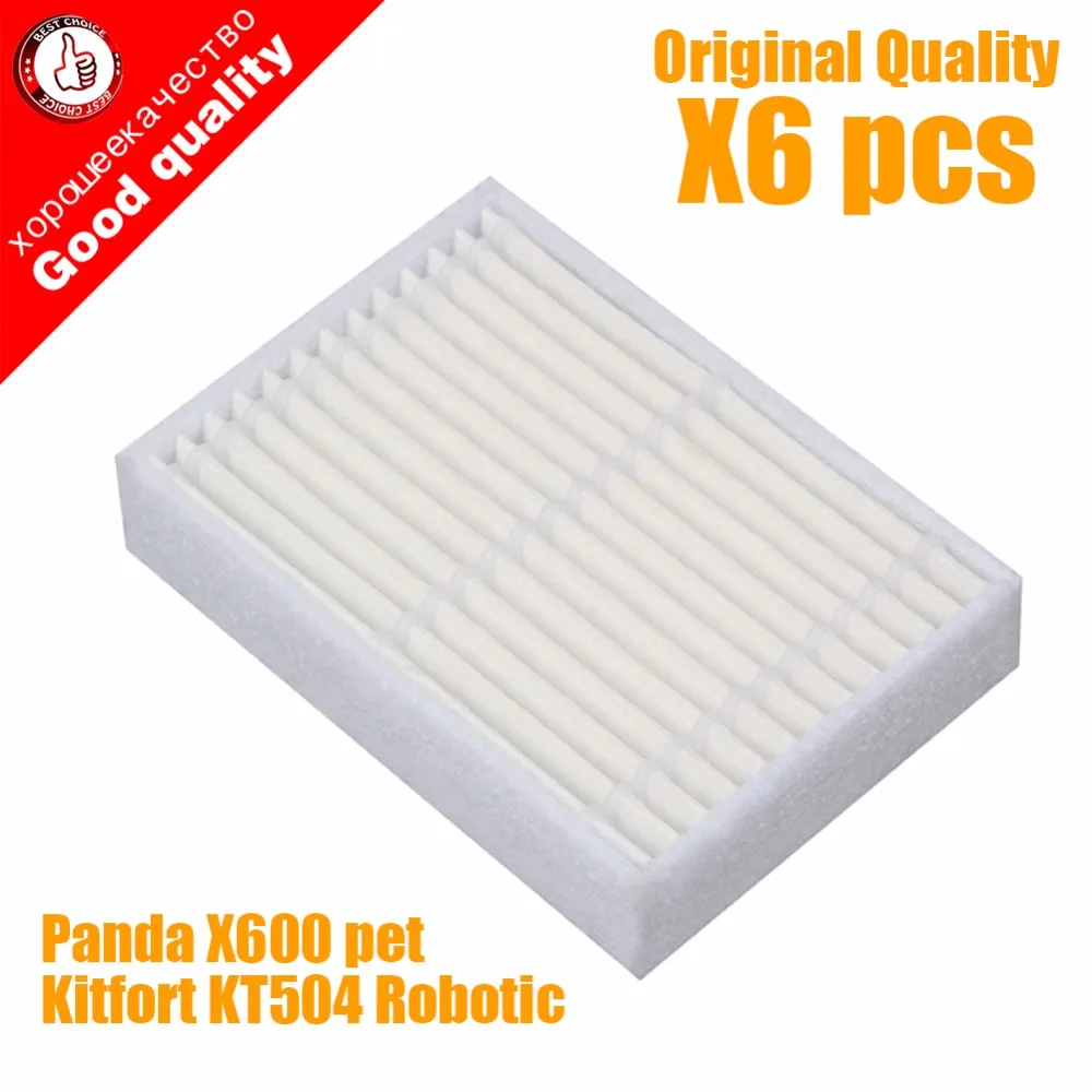 Vacuum Cleaner Parts Home Appliance Parts Professional Sale 6pcs Replacement Hepa Filter For Panda X600 Pet Kitfort Kt504 For Robotic Robot Vacuum Cleaner Accessories