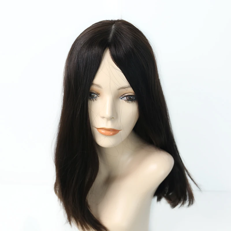 

Kosher Jewish Wig Double Drawn Silk Base Human Hair Wigs For Women European Hair Wig 150 Density Color #4 You May Remy Full Ends