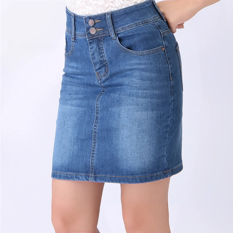 2017 Denim Skirt Plus Size Denim Slim Summer Fashion Denim Skirt Ladies