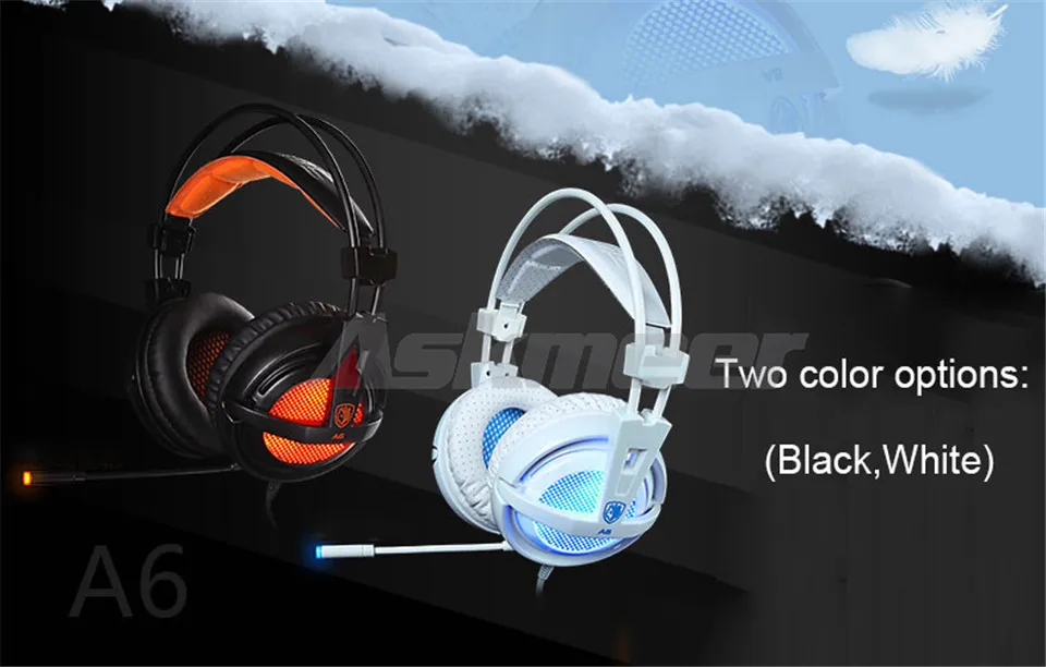 Sades A6 Computer Gaming Headphones 7.1 Surround Sound Stereo Over Ear Game Headset with Mic Breathing LED Lights for PC Gamer (2)