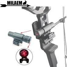 1pc Archery Laser Sight Rifle Tactical Red Dot Laser Sight 50-100m Laser Range Adjustable 11-21mm Compound Bow Hunting Accessory