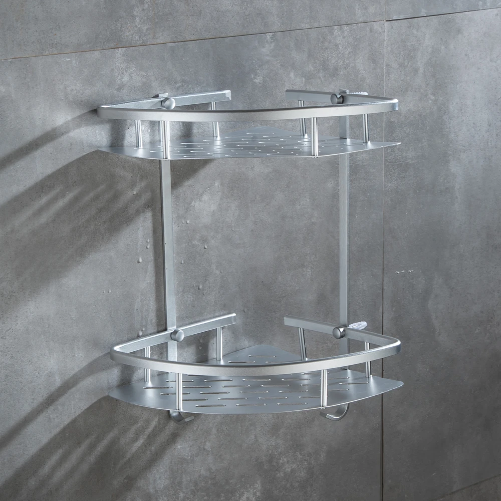 01Aluminium Bathroom Shower Bath Holder For Shampoos Shower Gel Kitchen Home Balcony Shelf Hanging Storage Rack Kitchen Bracket