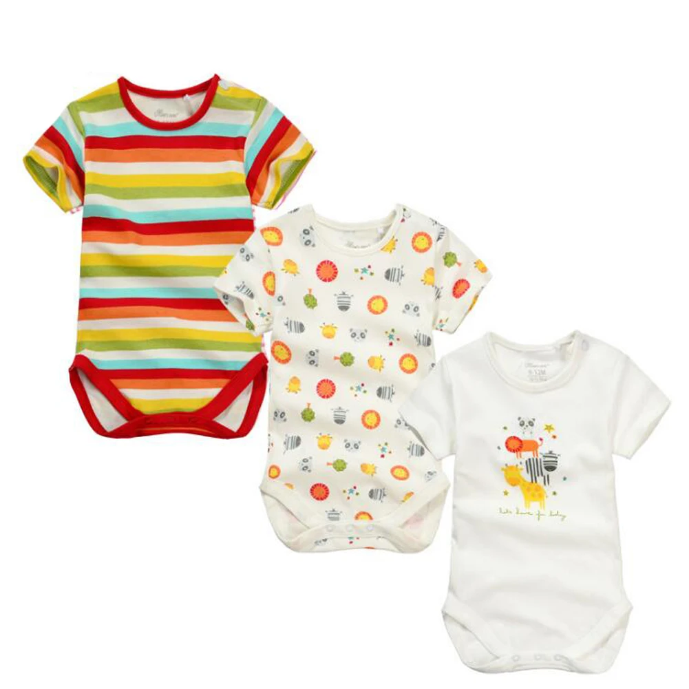 

Fairy Baby Baby Girls infant toddler clothes jumpsuit bodysuits 3pcs Cartoon Zoo Shortsleeve Bodysuit
