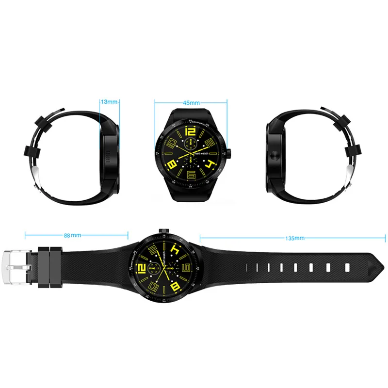 

K98H wearable device 1.3 inch Android 4.1 MTK6572A 1.2GHz Dual Core 4GB ROM IP54 Waterproof Bluetooth 3.0 GPS Smart Watch
