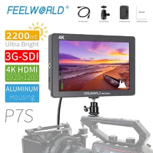 FEELWORLD P7S 7 дюймов 2200nit дневного света для просмотра Камера полевой монитор 1920x1200 3G-SDI 4K прочный Алюминий дизайн для DSLR Камера s