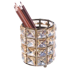 Hot แต่งหน้าแปรงหลอด Eyebrow ดินสอลูกปัดคริสตัลกล่องเครื่องประดับผู้ถือปากกาโรงเรียนอุปกรณ์เสร...(China)