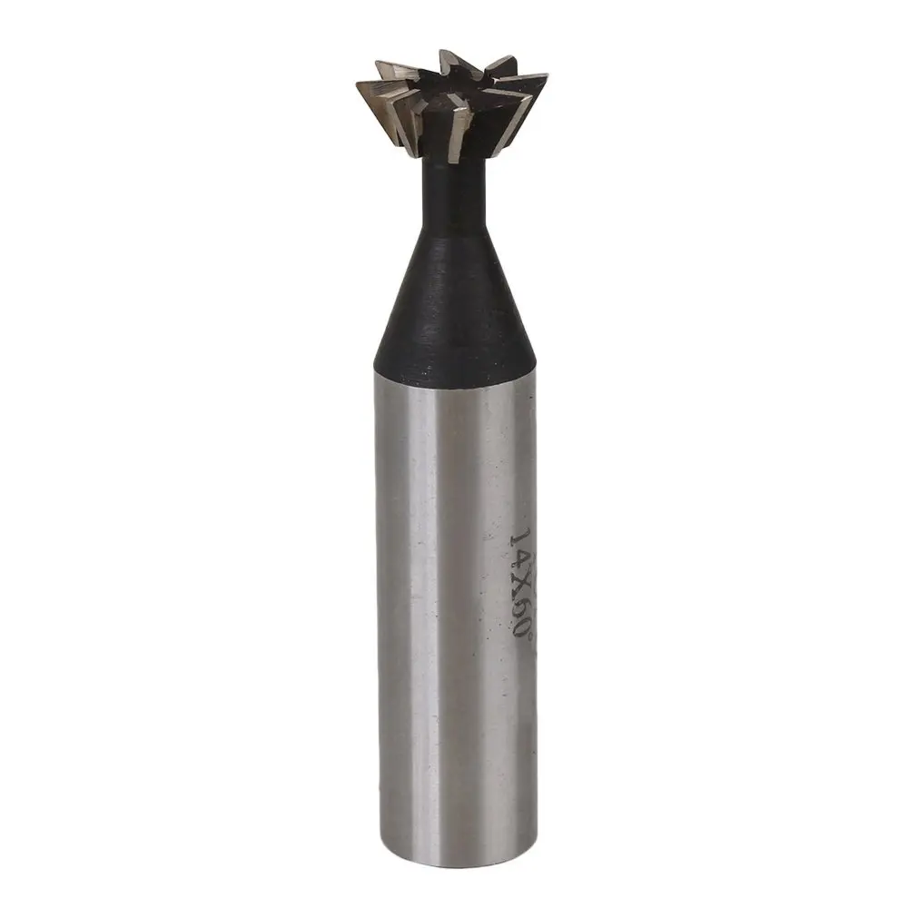 HSS 14mm 60 Degree Straight Shank Dovetail Cutter End Mill 8 Flutes Milling Cutter CNC Bitin