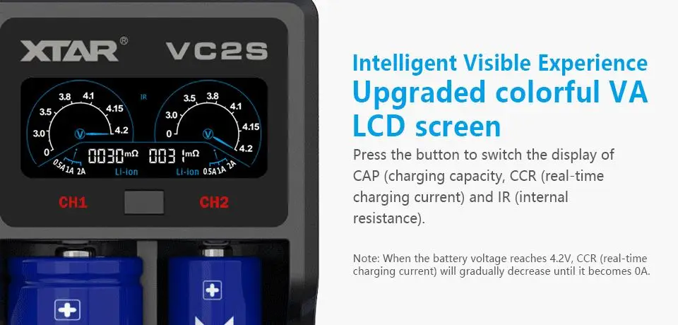 XTAR VC2 VC2 плюс VC4 VC2S VC4S батарея зарядное устройство для 10440/16340/14500/14650/18350/18500/18650/18700/21700/20700/17500