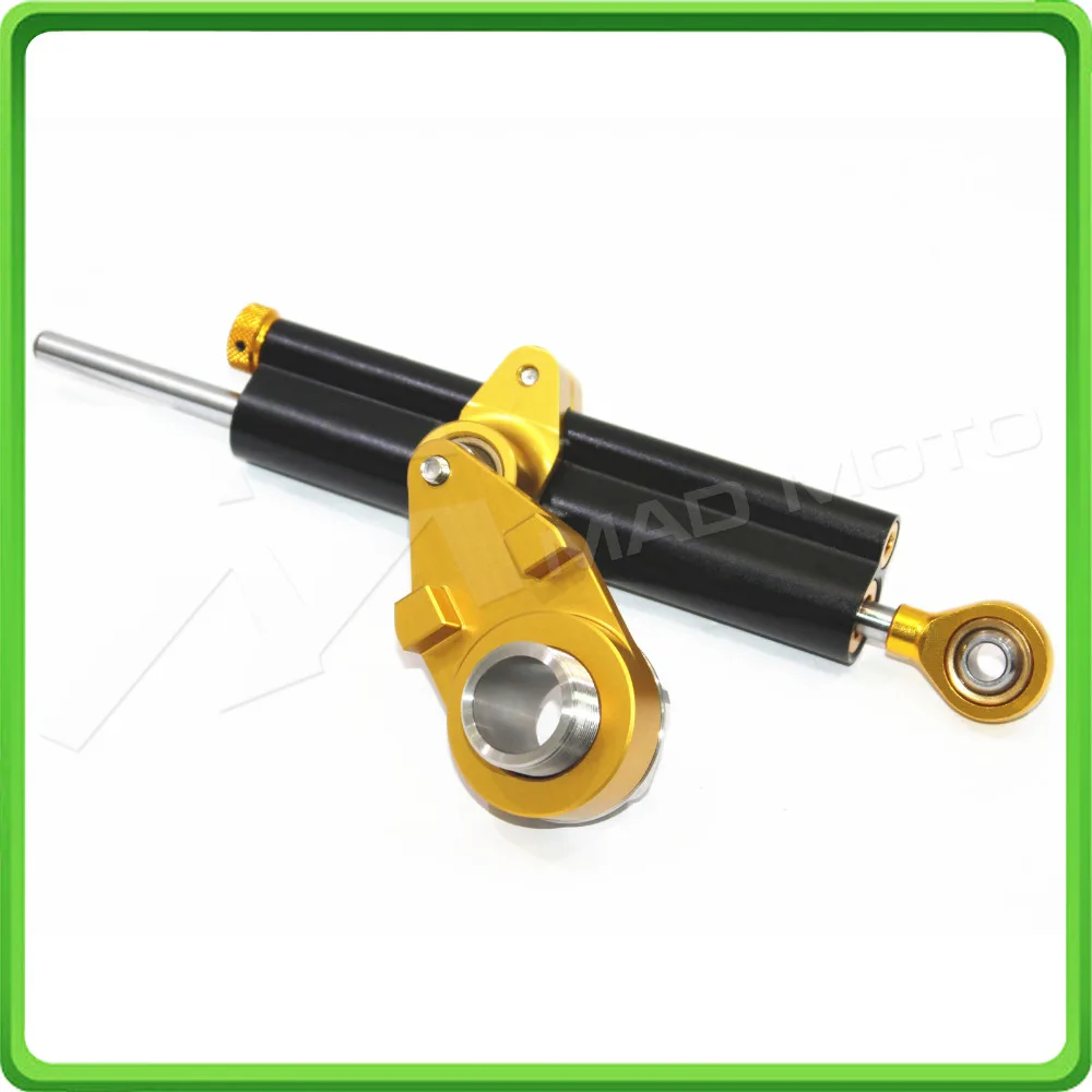 For Kawasaki Ninja ZX-6R ZX6R 636cc 2013 2014 2015 2016 2017 Steering Damper Stabilizer & Bracket Mount Kit Black&Gold color (3)