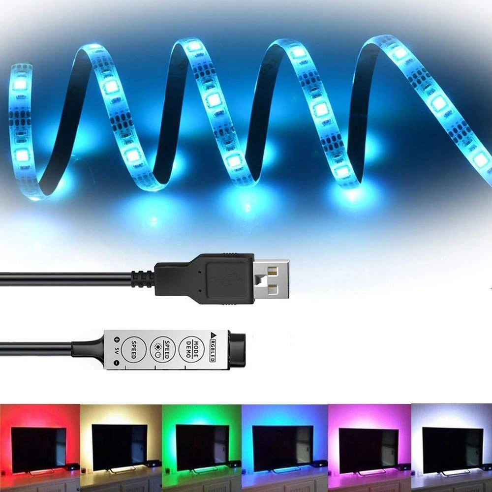 USB Светодиодные ленты светильник ТВ Подсветка 5V Водонепроницаемый RGB SMD 5050 светодиодный лента светильник s для компьютера украшение для ПК светильник Инж