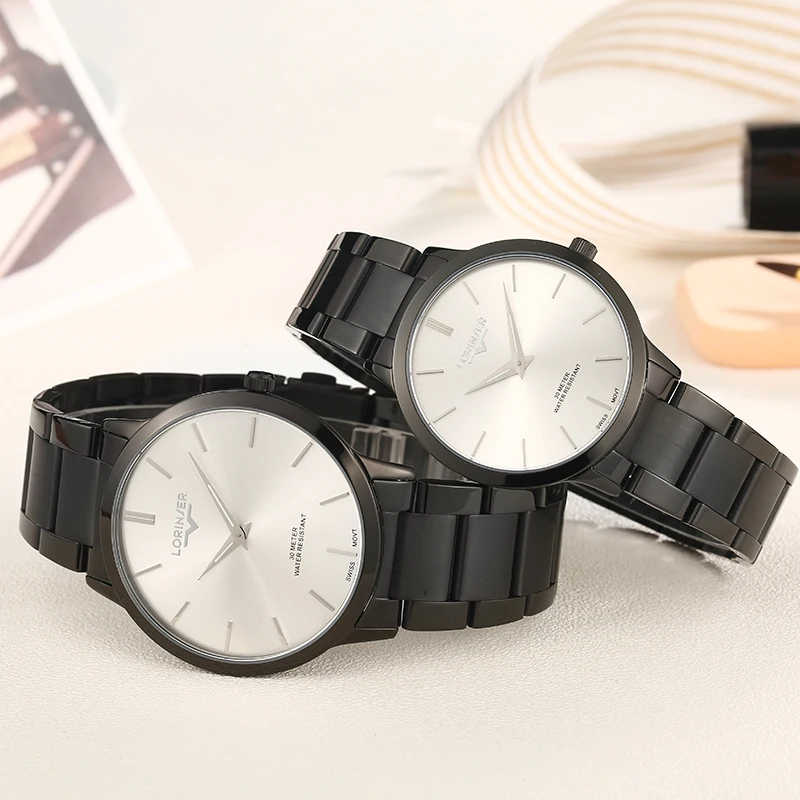 

Lorinser Men's Watches Women's Watches Full Stainless steel 7mm Ultra-thin lovers Watches Swiss Quartz Watch Waterproof Watches