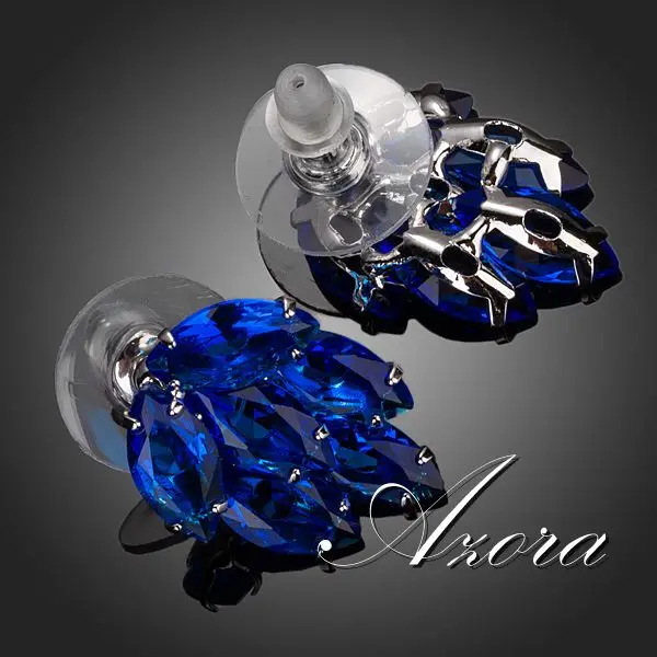 Азора темно-синий Botryoid с высшего качества серьги с цирконием кубической огранки TE0135