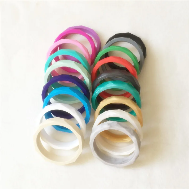 

Chengkai 10PCS BPA Free Silicone Baby Pacifier Bracelet Teether DIY Nursing Bangle Teether Bracelet Jewelry Fashion Charm Toy