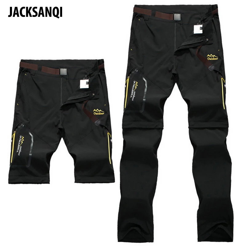 

JACKSANQI Men's Pant Removable Shorts Camping Hiking Pants Outdoor Sport Trousers Trekking Mountain Climbing Fishing Pants RA066