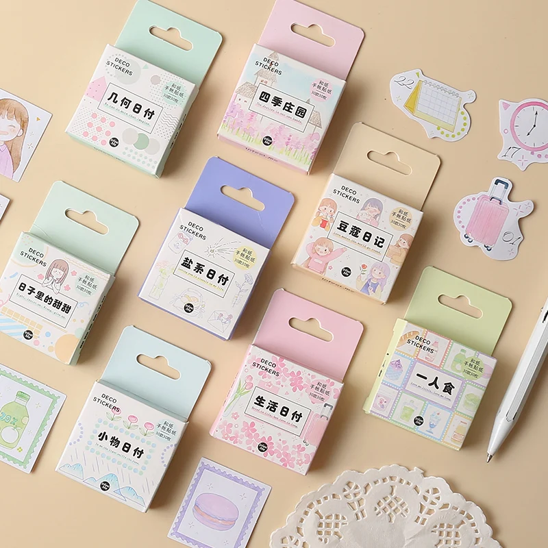

30 Pcs/pack Kawaii Stikcers Girls Paper Daily Life Planner Scrapbooking Journal Stickers Stationery for School Gifts