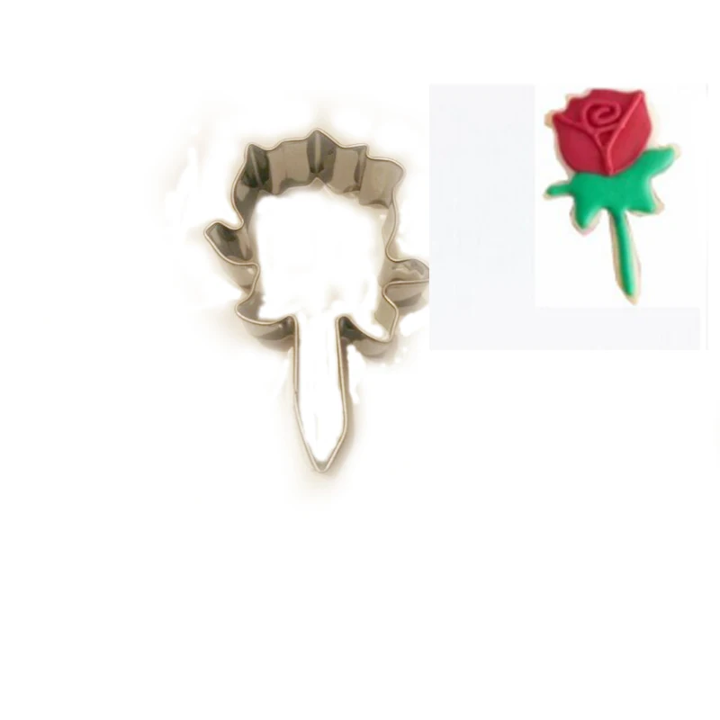 

1pcs Rose Cookie Cutter Mould Cake Fondant Cutter Sugarcraft Valentine Pastry Decor Cooking Tool DH127