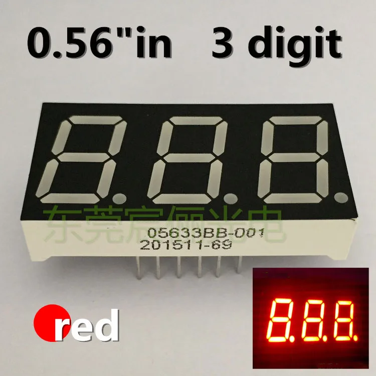 0 56 дюймов красный 3 значный светодиодный дисплей модуль общий анод DIP цифровая