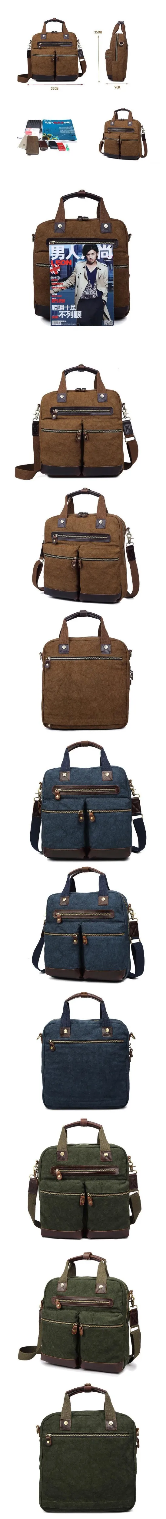 Мужская сумка многофункциональная Мужская холщовая 14 дюймов Сумка для ноутбука Повседневная дорожная сумка мужская сумка через плечо сумки-мессенджеры LI-1630